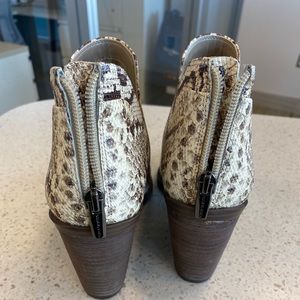 Vince Camuto faux snake booties